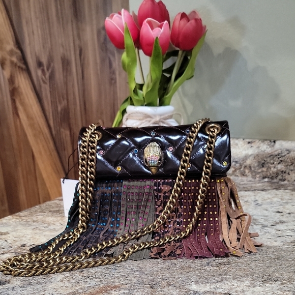 KURT GEIGER NWT LONDON Mini Kensington Fringe Convertible Crossbody